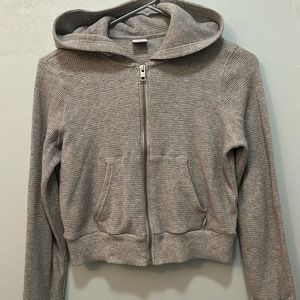 Aritzia TNA cropped waffle knit zip up 🤍